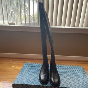 Brand new Tory Burch Black Leather over -the-knee Boots, size 9,5